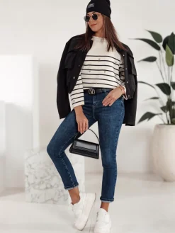 Jeansy Damskie|Spodnie Damskie>Dstreet Spodnie damskie jeansowe BEVINO ciemnoniebieskie UY2200