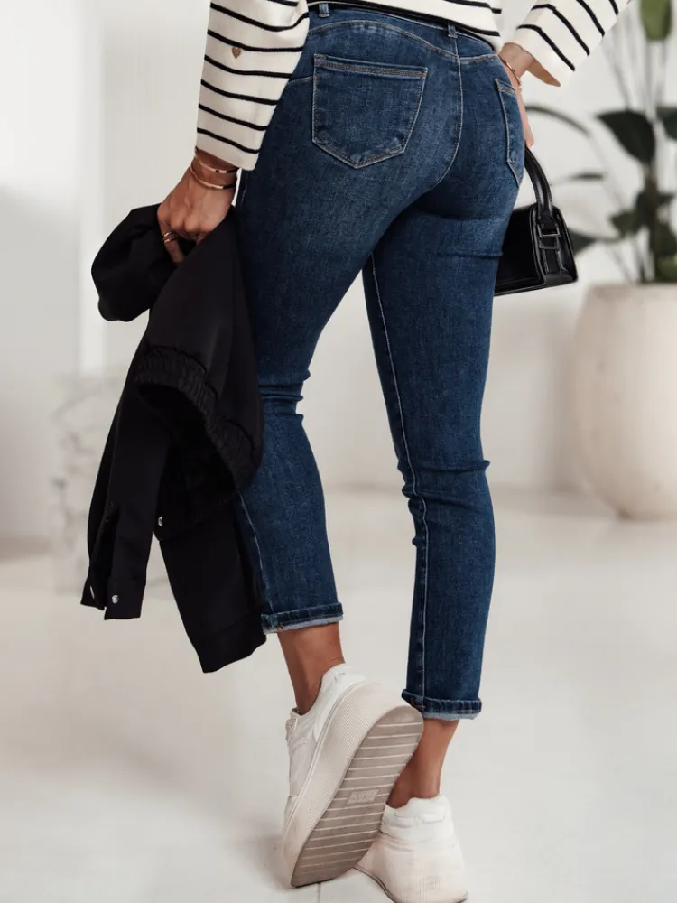 Jeansy Damskie|Spodnie Damskie>Dstreet Spodnie damskie jeansowe BEVINO ciemnoniebieskie UY2200