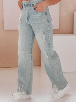 Jeansy Damskie|Spodnie Damskie>Dstreet Spodnie damskie jeansowe baggy BAGETSON niebieskie UY2431