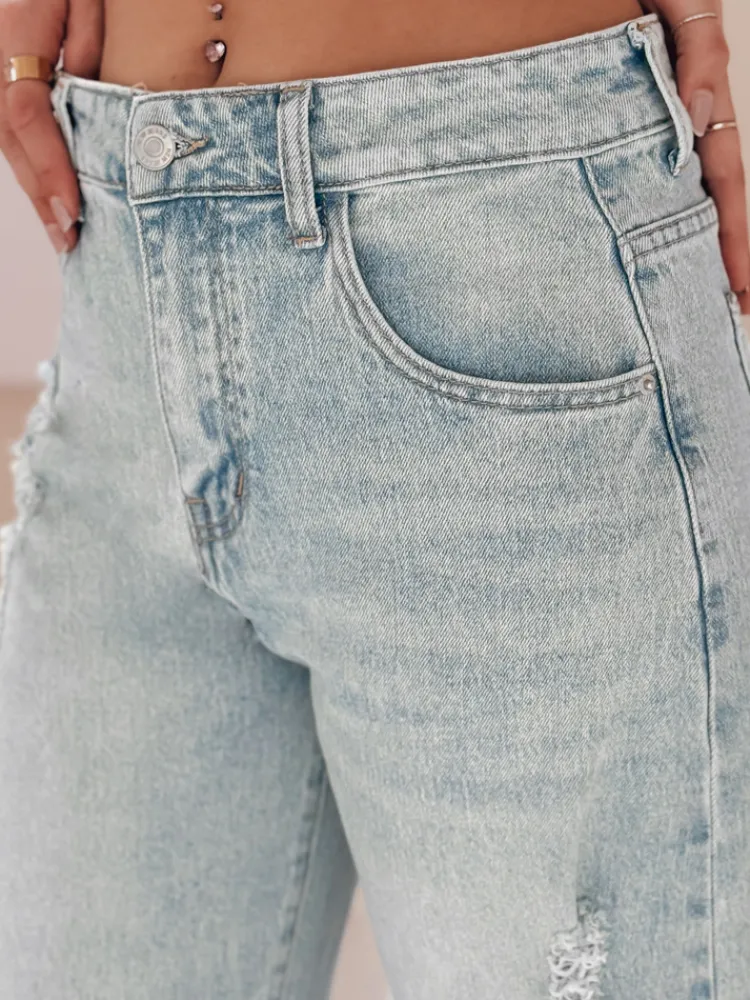 Jeansy Damskie|Spodnie Damskie>Dstreet Spodnie damskie jeansowe baggy BAGETSON niebieskie UY2431