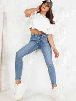 Jeansy Damskie>Dstreet Spodnie damskie jeansowe SEGMA niebieskie UY1976