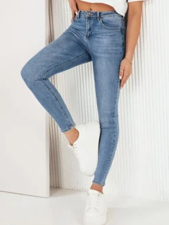 Jeansy Damskie>Dstreet Spodnie damskie jeansowe SEGMA niebieskie UY1976