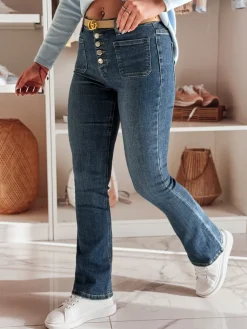 Jeansy Damskie>Dstreet Spodnie damskie jeansowe dzwony BELLFLO niebieskie UY2493