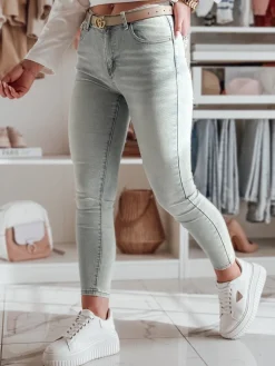 Jeansy Damskie>Dstreet Spodnie damskie jeansowe skinny SKINNIUP jasnoniebieskie UY2324