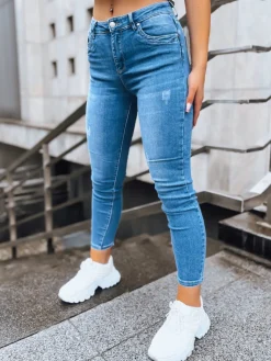 Jeansy Damskie>Dstreet Spodnie damskie jeansowe SADIE niebieskie UY1592