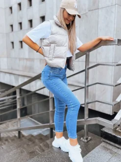 Jeansy Damskie>Dstreet Spodnie damskie jeansowe SADIE niebieskie UY1592