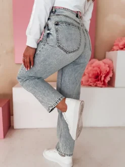 Jeansy Damskie>Dstreet Spodnie damskie jeansowe mom fit MERTINE niebieskie UY2503