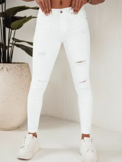 Jeansy Damskie>Dstreet Spodnie damskie jeansowe MOLI białe UY1871
