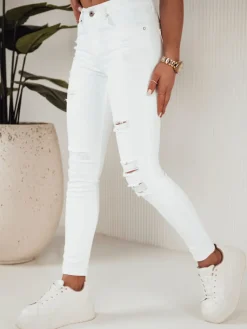 Jeansy Damskie>Dstreet Spodnie damskie jeansowe MOLI białe UY1871