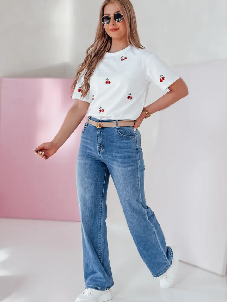 Jeansy Damskie|Spodnie Damskie>Dstreet Spodnie damskie jeansowe straight VELLISATE niebieskie UY2666