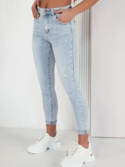 Jeansy Damskie>Dstreet Spodnie damskie jeansowe AGOST niebieskie UY1903