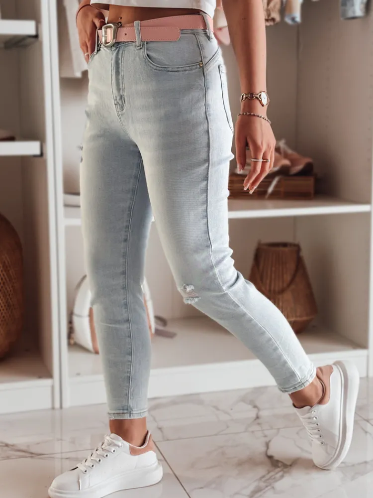 Jeansy Damskie>Dstreet Spodnie damskie jeansowe skinny z paskiem DIEGONO niebieskie UY2424