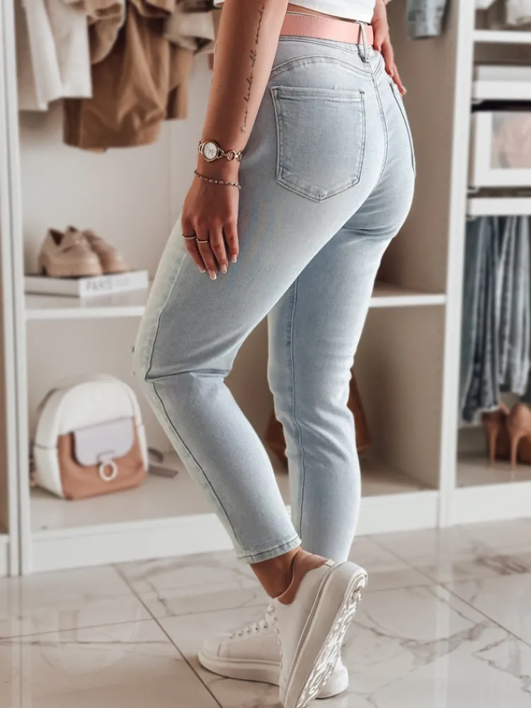 Jeansy Damskie>Dstreet Spodnie damskie jeansowe skinny z paskiem DIEGONO niebieskie UY2424