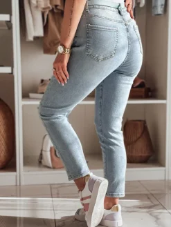 Jeansy Damskie>Dstreet Spodnie damskie jeansowe slim fit STEFANIA niebieskie UY2420