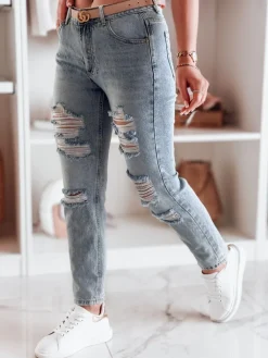 Jeansy Damskie>Dstreet Spodnie damskie jeansowe regular fit DESTINA niebieskie UY2447