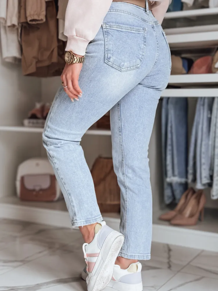 Jeansy Damskie>Dstreet Spodnie damskie jeansowe slim fit z paskiem NEOPASS niebieskie UY2680