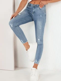 Jeansy Damskie>Dstreet Spodnie damskie jeansowe VARGES niebieskie UY1980