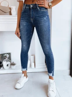 Jeansy Damskie>Dstreet Spodnie damskie jeansowe skinny fit DURIN ciemnoniebieskie UY1727