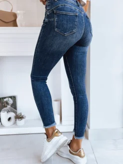 Jeansy Damskie>Dstreet Spodnie damskie jeansowe skinny fit DURIN ciemnoniebieskie UY1727