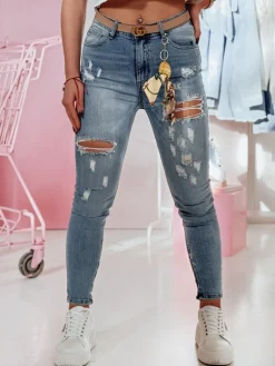 Jeansy Damskie>Dstreet Spodnie damskie jeansowe skinny JEANZI UY2373