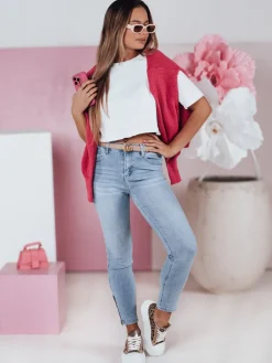 Jeansy Damskie|Spodnie Damskie>Dstreet Spodnie damskie jeansowe skinny średni stan ZIPSTYLE UY2392