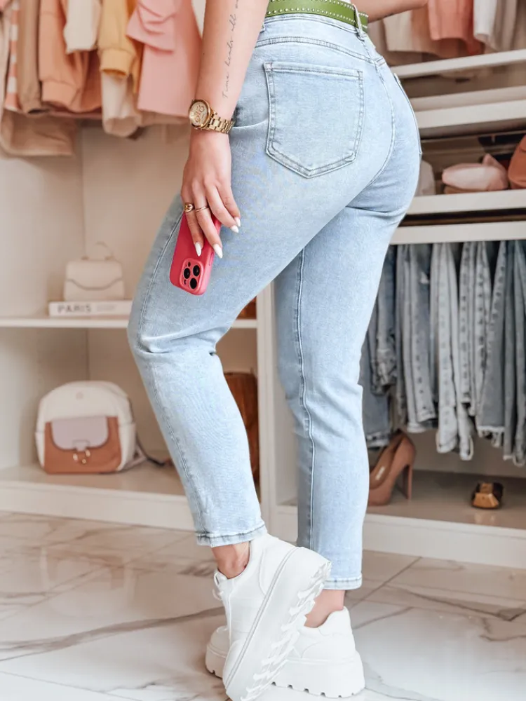 Jeansy Damskie>Dstreet Spodnie damskie jeansowe skinny z paskiem FITARINKA niebieskie UY2422