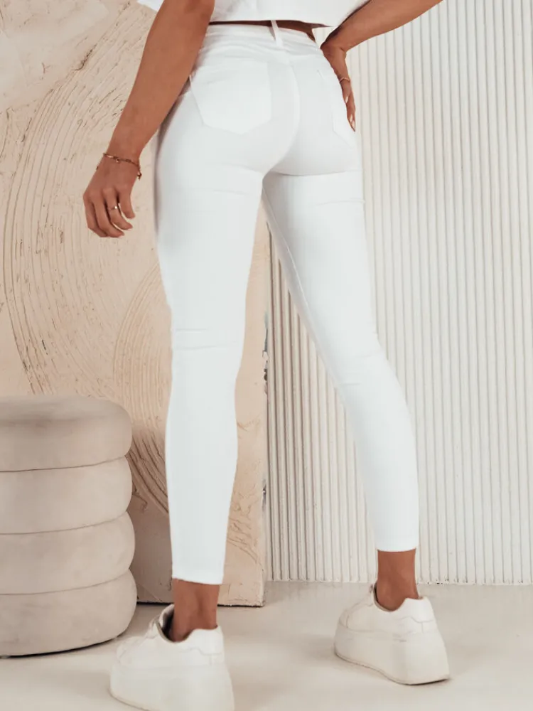 Jeansy Damskie>Dstreet Spodnie damskie jeansowe CLARET białe UY1928