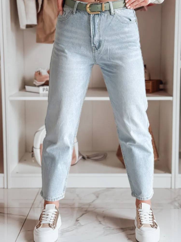 Jeansy Damskie>Dstreet Spodnie damskie jeansowe mom fit z paskiem JEANMOM j.niebieskie UY2684