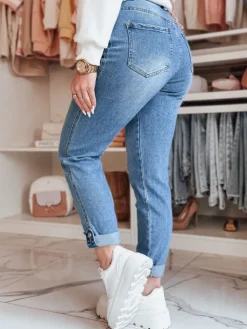 Jeansy Damskie>Dstreet Spodnie damskie jeansowe slim fit SKINMONDO niebieskie UY2673