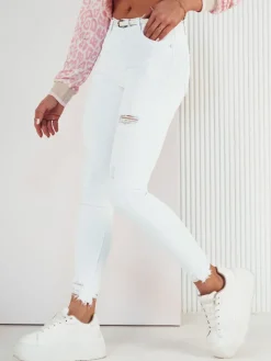 Jeansy Damskie>Dstreet Spodnie damskie jeansowe SURIA białe UY1927