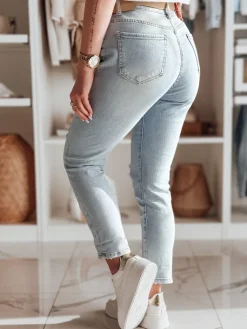 Jeansy Damskie>Dstreet Spodnie damskie jeansowe mom fit DEMILOVE niebieskie UY2502
