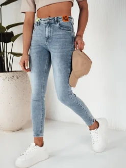 Jeansy Damskie>Dstreet Spodnie damskie jeansowe NIRE niebieskie UY1863