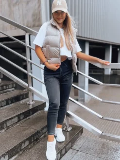 Jeansy Damskie>Dstreet Spodnie damskie jeansowe ENDI czarne UY1601