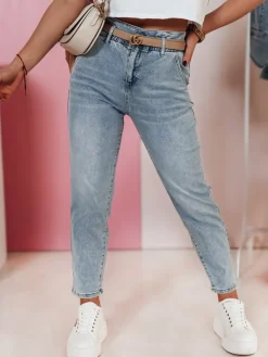 Jeansy Damskie>Dstreet Spodnie damskie jeansowe mom fit MOMOOD UY2370