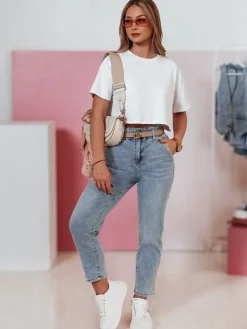 Jeansy Damskie>Dstreet Spodnie damskie jeansowe mom fit MOMOOD UY2370