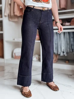 Jeansy Damskie>Dstreet Spodnie damskie jeansowe straight leg CLASSIFIT granatowe UY2665