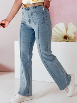 Jeansy Damskie>Dstreet Spodnie damskie jeansowe dzwony MODAREZ niebieskie UY2668
