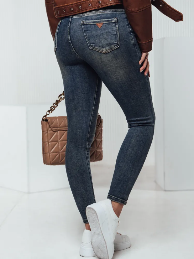 Jeansy Damskie>Dstreet Spodnie damskie jeansowe skinny SKINNYJEAN z paskiem granatowe UY2328