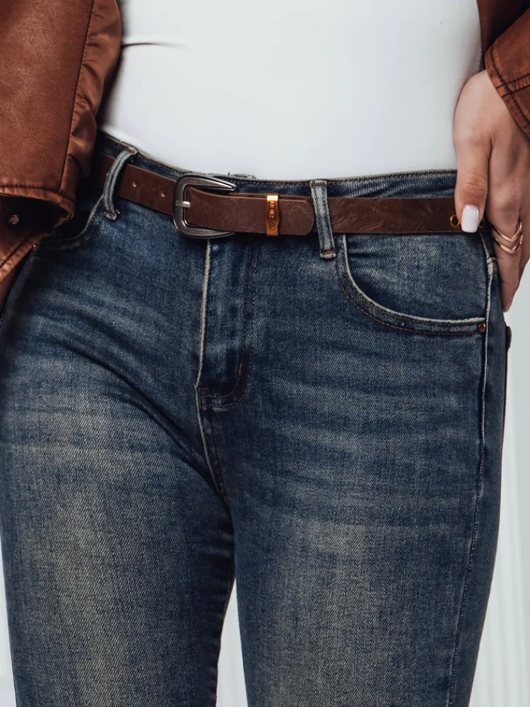 Jeansy Damskie>Dstreet Spodnie damskie jeansowe skinny SKINNYJEAN z paskiem granatowe UY2328