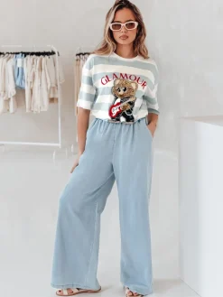 Spodnie Damskie>Dstreet Spodnie damskie jeansowe DENIMJOY jasno niebieskie UY2717