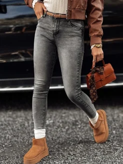Spodnie Damskie|Jeansy Damskie>Dstreet Spodnie damskie jeansowe skinny JORNIX ciemnoszare UY2192