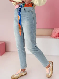 Jeansy Damskie>Dstreet Spodnie damskie jeansowe mom fit NEWGEN niebieskie UY2470