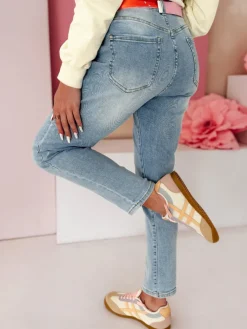 Jeansy Damskie>Dstreet Spodnie damskie jeansowe mom fit NEWGEN niebieskie UY2470