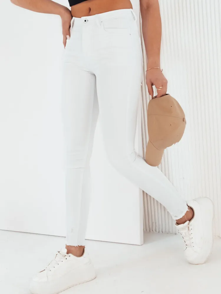 Jeansy Damskie>Dstreet Spodnie damskie jeansowe MOLANO białe UY1977