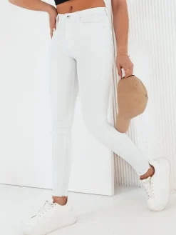 Jeansy Damskie>Dstreet Spodnie damskie jeansowe MOLINO białe UY1975