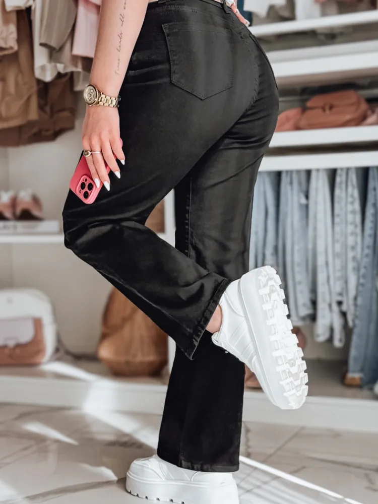 Jeansy Damskie|Spodnie Damskie>Dstreet Spodnie damskie jeansowe wide leg DELUSSIA czarne UY2669