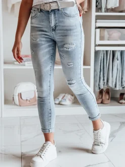Jeansy Damskie>Dstreet Spodnie damskie jeansowe FASHIONIX niebieskie UY2708