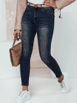 Jeansy Damskie>Dstreet Spodnie damskie jeansowe PUSHFIT push up granatowe UY2320
