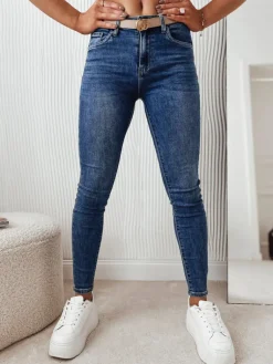 Jeansy Damskie>Dstreet Spodnie damskie jeansowe NAVY niebieskie UY1841