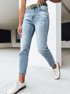 Jeansy Damskie>Dstreet Spodnie damskie jeansowe DAYOS niebieskie UY2110